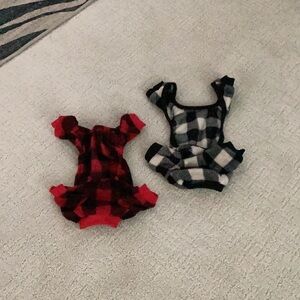 Bundle of two xs Plaid Dog Sweaters - Red and Black